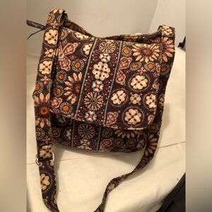 Vera Bradley Canyon Crossbody Floral Brown Shoulder Bag. Callout